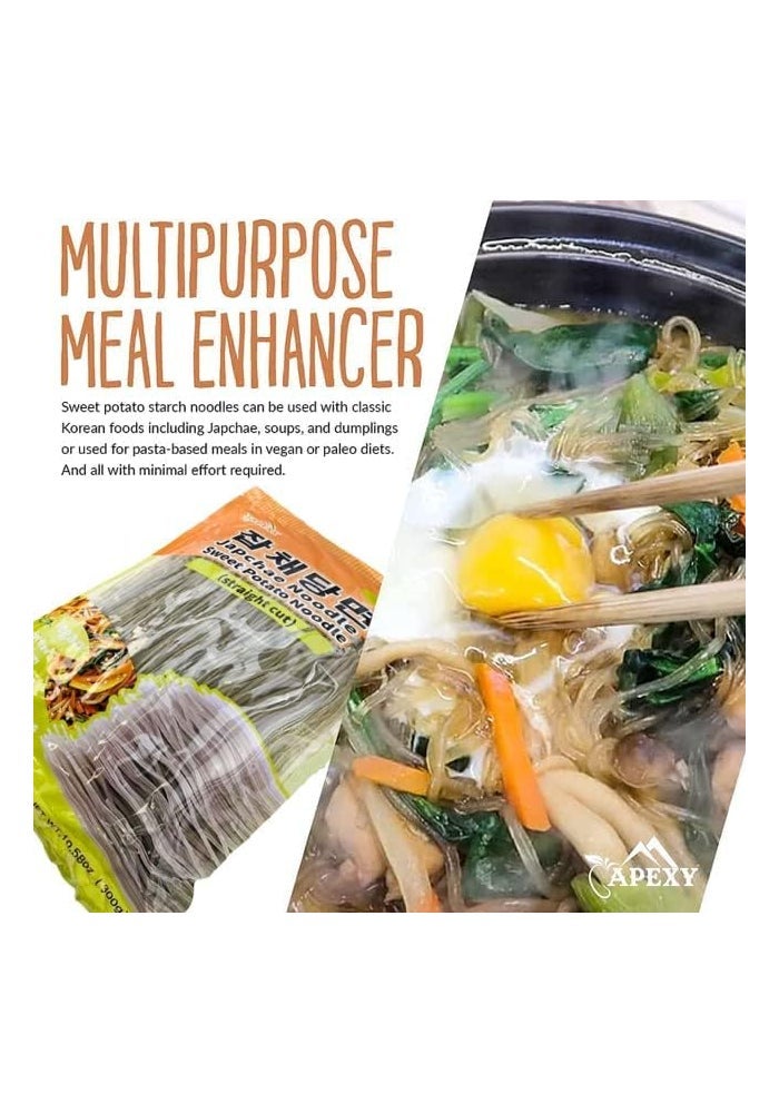 APEXY Japchae Sweet Potato Noodles - Gluten-Free, Fat-Free, 10.58oz - Image 4